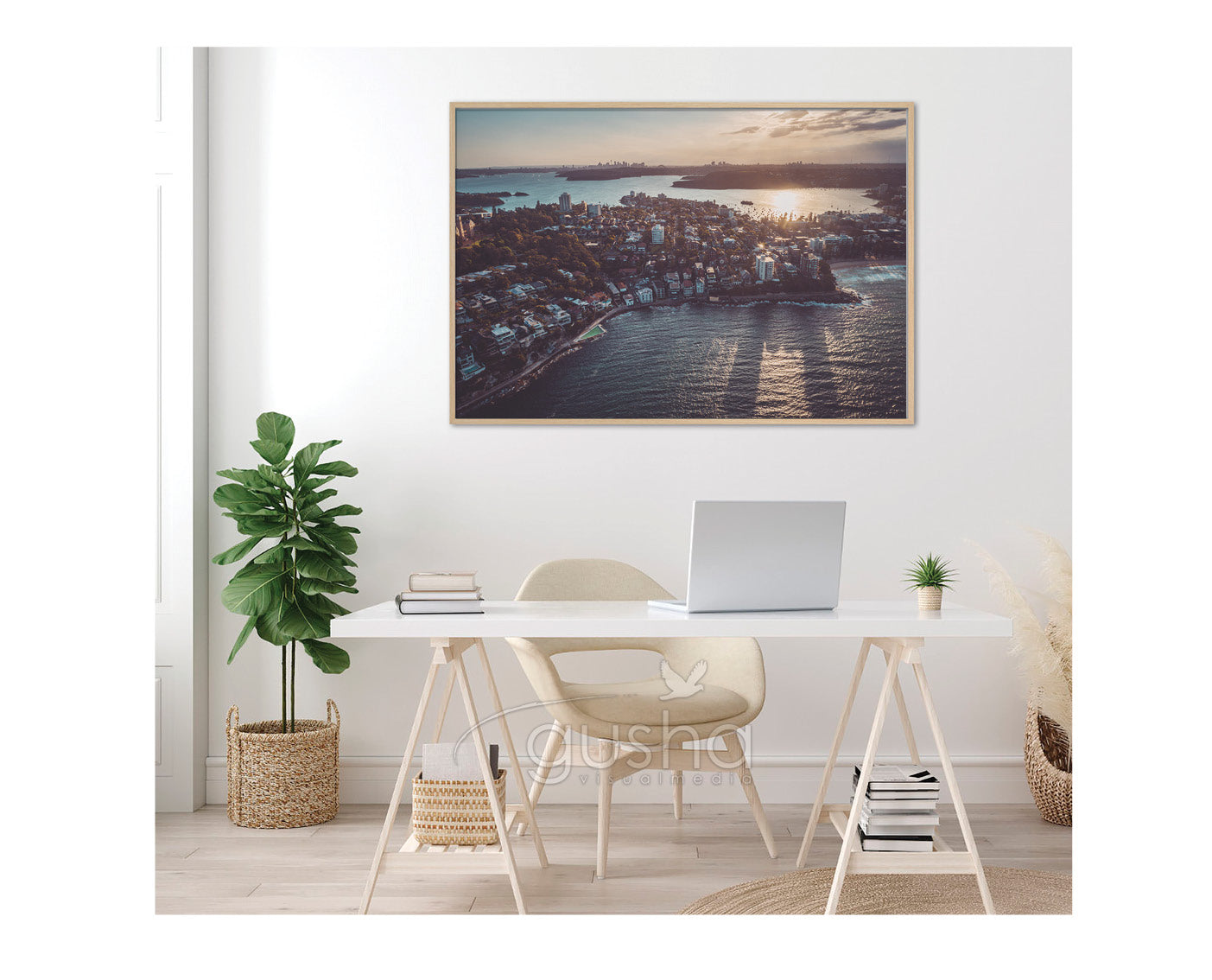 Float Frame Canvas STOCK SALE Manly Beach SYD3705 91x60cm