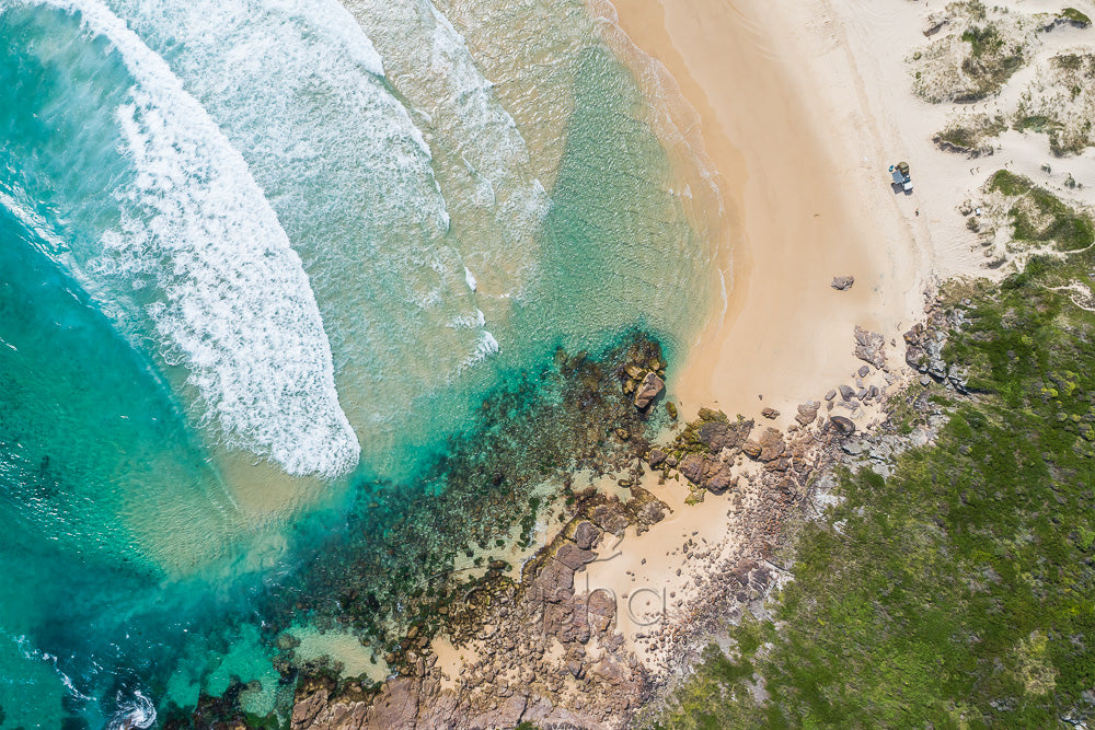 An aerial photo over Dark Point, Australia