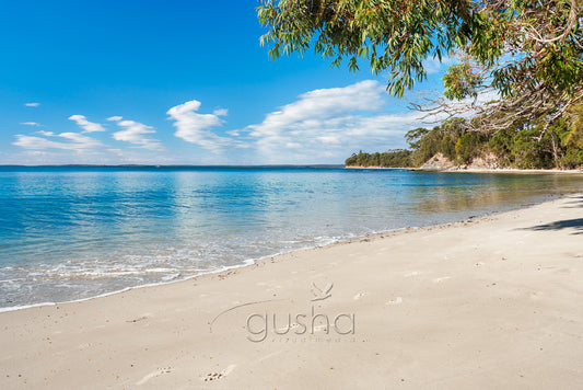 A photo captured along the shoreline of Orion Beach, Australia