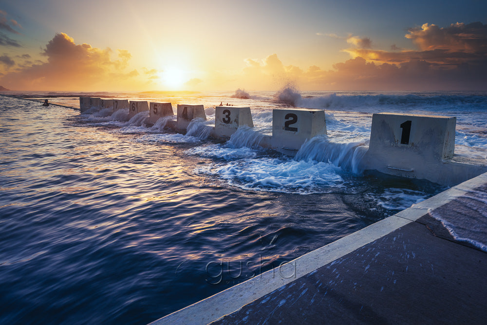 A sunrise photo captured at Merewether Pool, Australia