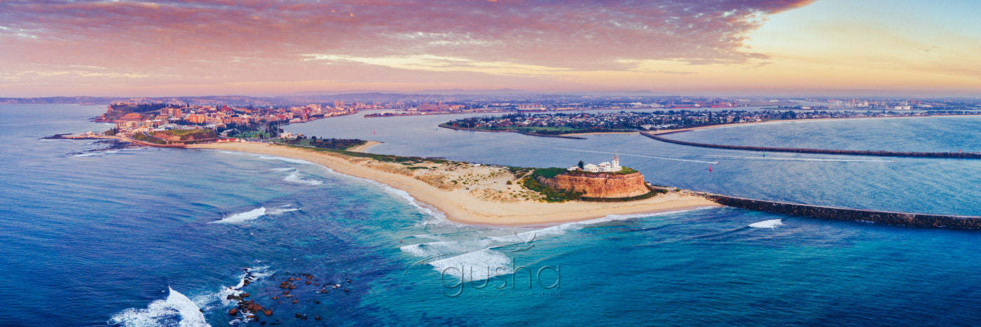 Panoramic aerial photo of Newcastle, Australia