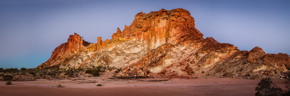 Panoramic photo of Rainbow Valley