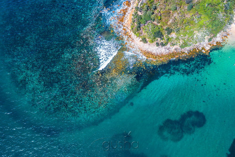 Over 'The Bower', the headland on the western side of Shelly Beach.