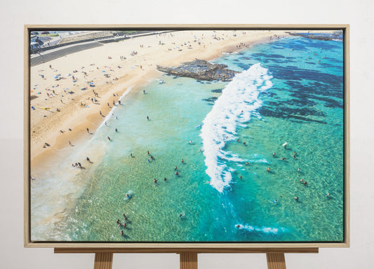 Float Frame Canvas Print 121x80cm Newcastle Beach NE3747