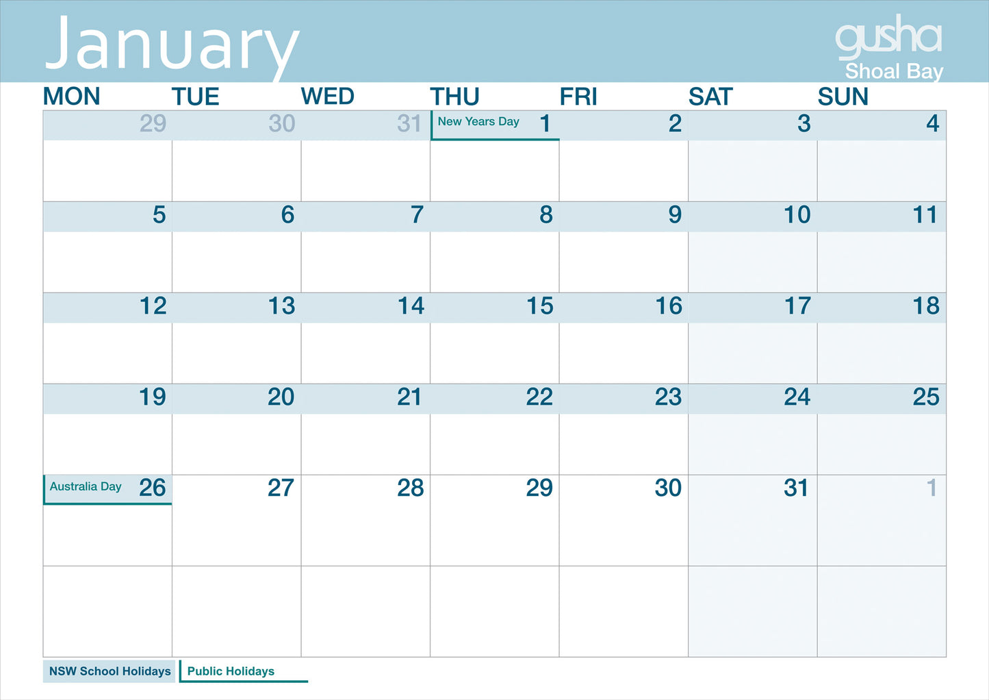 Calendar Port Stephens 2026