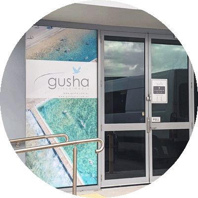 Gusha printing studio front window