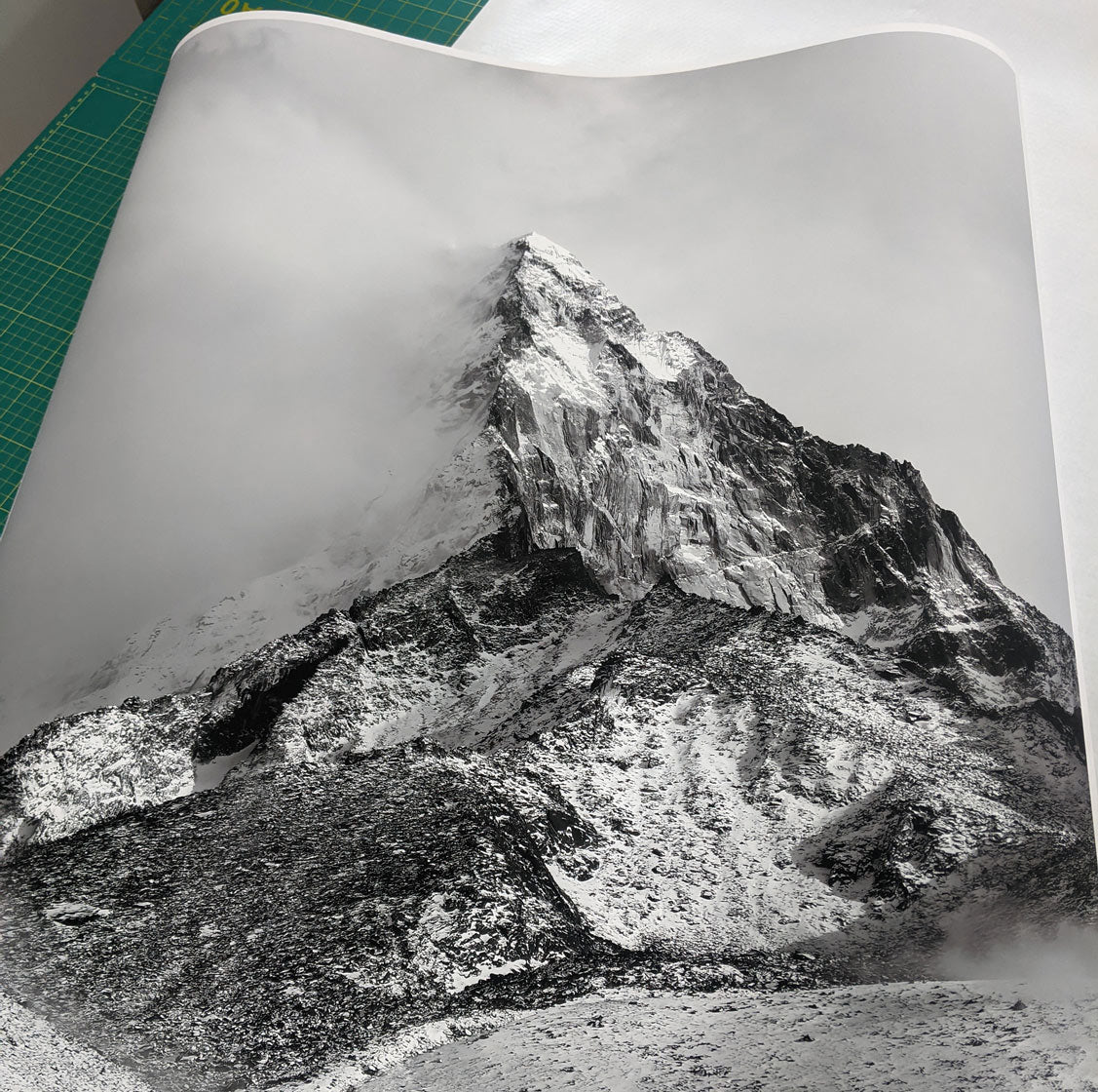 Black and white mountain landscape matte paper print
