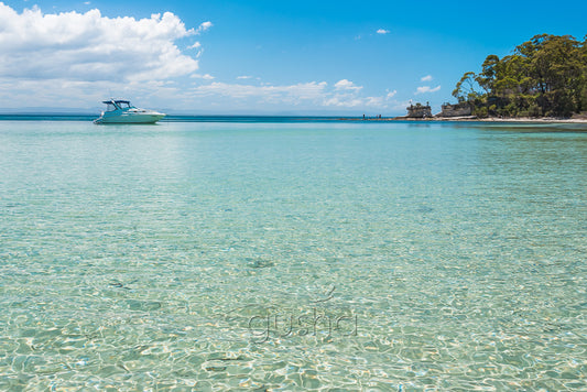 A photo of beautiful clear water captured along the shoreline of Hole in the Wall Beach, Australia