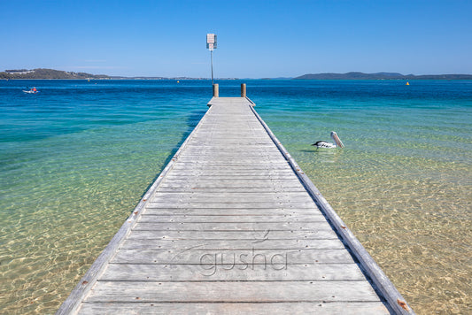 A photo of the jetty at Little Beach at Port Stephens, Australia