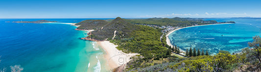 A panoramic photo of Port Stephens